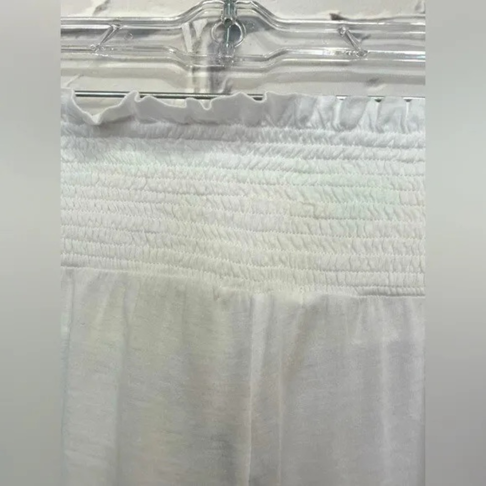 LAmade Bobi Smocked Waist Wide Leg Pant in White - Picture 4 of 16
